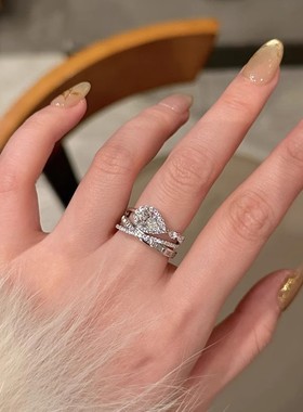 2025新款爆闪水滴锆石戒指女