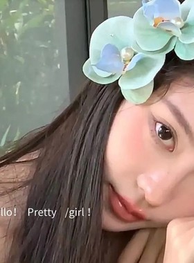 绿色薄荷曼波蝴蝶兰发夹花朵女边夹侧边夏季刘海夹发卡夹子头饰
