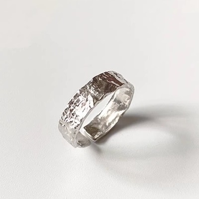 小众设计感锡纸时尚通勤开口戒指