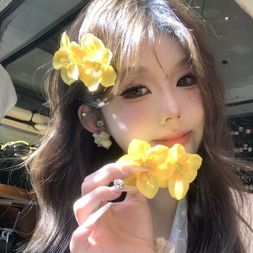 「明艳韩妹」双生花甜美花朵发夹