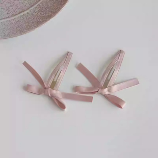 甜美可爱发夹造型蝴蝶结修饰脸型侧面边夹两边前额夹一字掰碎发饰
