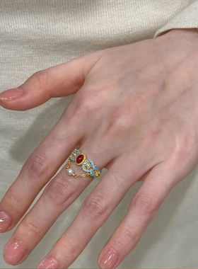 「点翠珠帘」新中式烧蓝流苏戒指