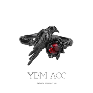 暗黑乌鸦戒指原创设计甜酷风高级感小众食指戒恋与深空秦彻指环潮