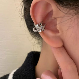 「立体空间」耳夹耳骨夹无需耳洞小众设计闪钻高级感耳饰女酷霸气