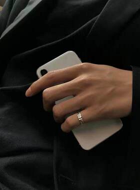 戒指女潮冷淡风小众复古褶皱设计