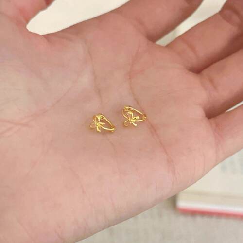少女小巧迷你蝴蝶结小众温柔耳扣