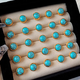 耳夹无耳洞纯银耳钉绿松色复古新款爆款新中式古风耳环气质耳饰