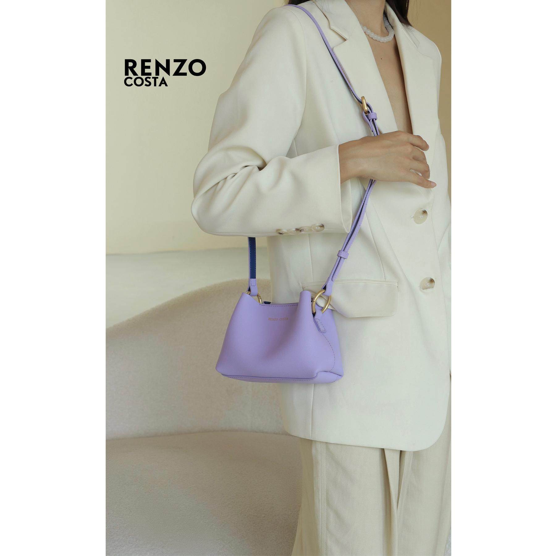 RENZO COSTA真皮手提包mini2025新款女包包单肩斜挎轻奢小众女款