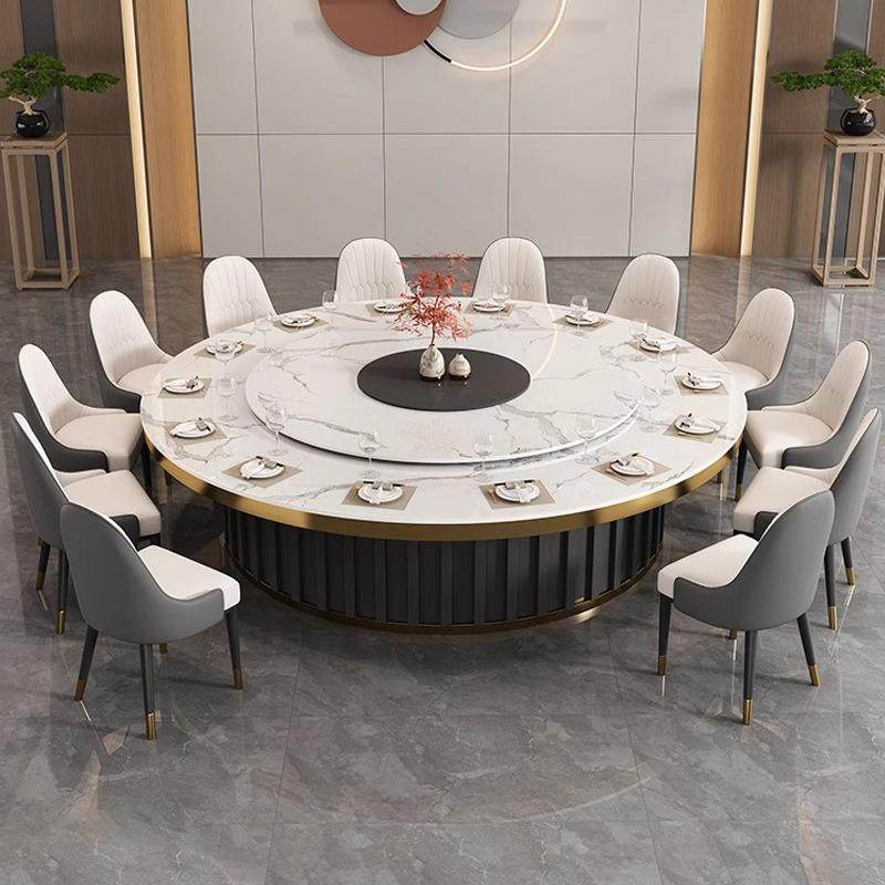 岩板酒店餐桌电动大圆桌饭店餐厅会所商用实木转盘15人20人火锅桌,住宅家具,实木餐桌,淘宝优惠券,粉丝福利购,淘宝优惠卷