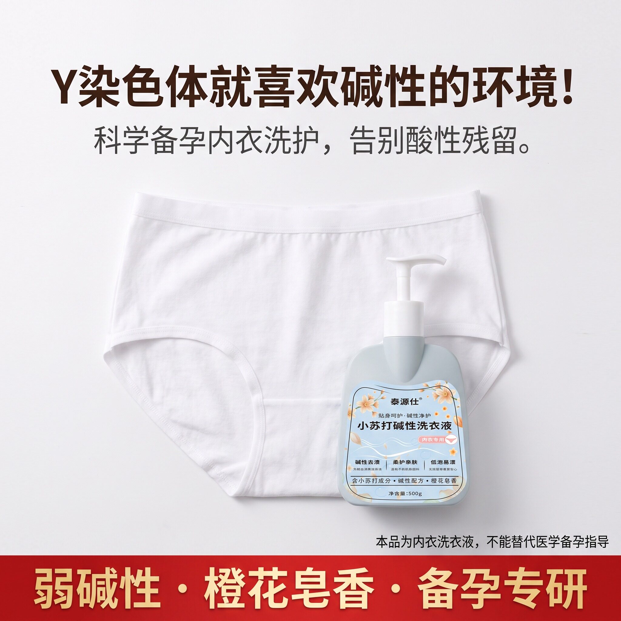 泰源仕弱碱性内衣净贴身内衣裤专用洗衣液去血渍去黄孕妇可用护衣