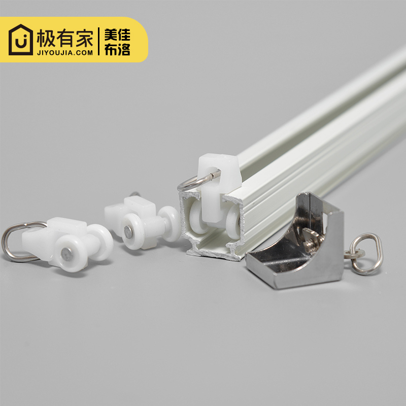 铝合金静音窗帘轨道单双滑轮导轨侧装顶装上海测量安装