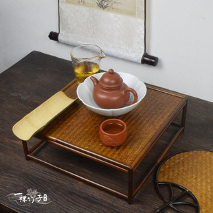 竹制茶具收纳架小博古架展示茶台茶几小干泡茶台茶盘兰花架 中式