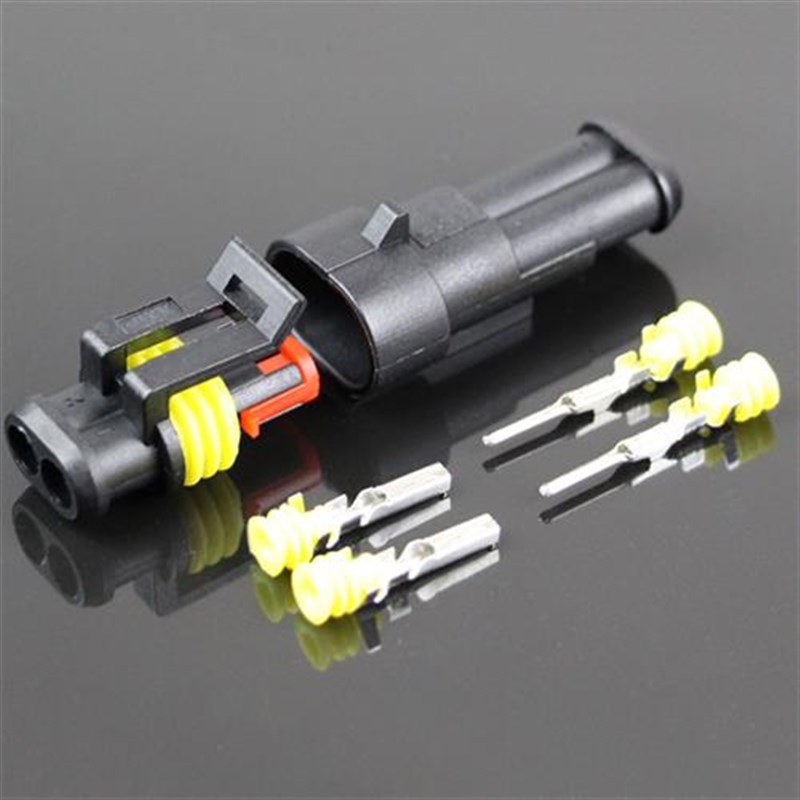 汽车防水连接器 2芯电线接头空中对接 3P车用耐温插头4芯公母插件