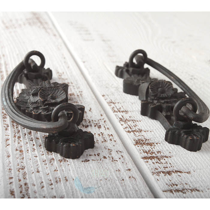 仿古中式把手明装小拉手黑色白色暗拉手柜门欧式吊环抽屉铁艺拉环