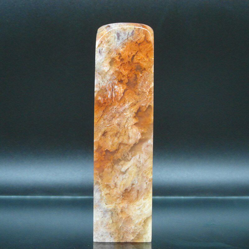 印石章料巴林石云水纹彩冻石印章篆刻石料30*30*116mm