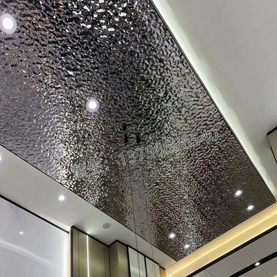 水波纹不锈钢板天花吊顶背景墙压花金属装饰板彩色镜面现货波纹板