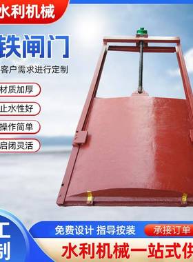 方形铸铁闸门平板铸铁镶铜闸门河道污水厂闸门机闸一体式闸门