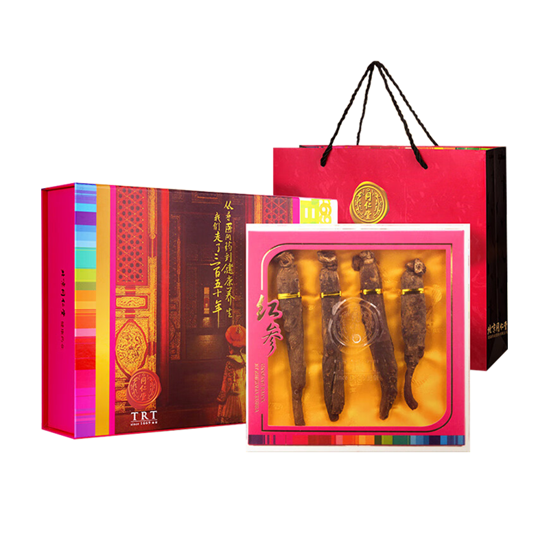 北京同仁堂 总统牌红参礼盒二等/100g 人参打粉泡水煲汤 节日礼品