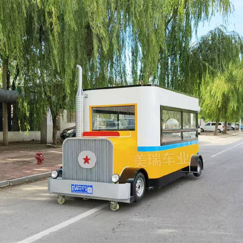 复古老爷车网红街景流动快餐车景区可移动售卖奶茶车多功能小吃车