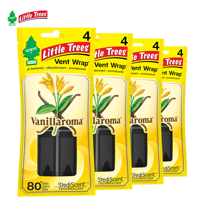美国小树Little Trees汽车出风口香薰片 车载香薰四片装*4包香草