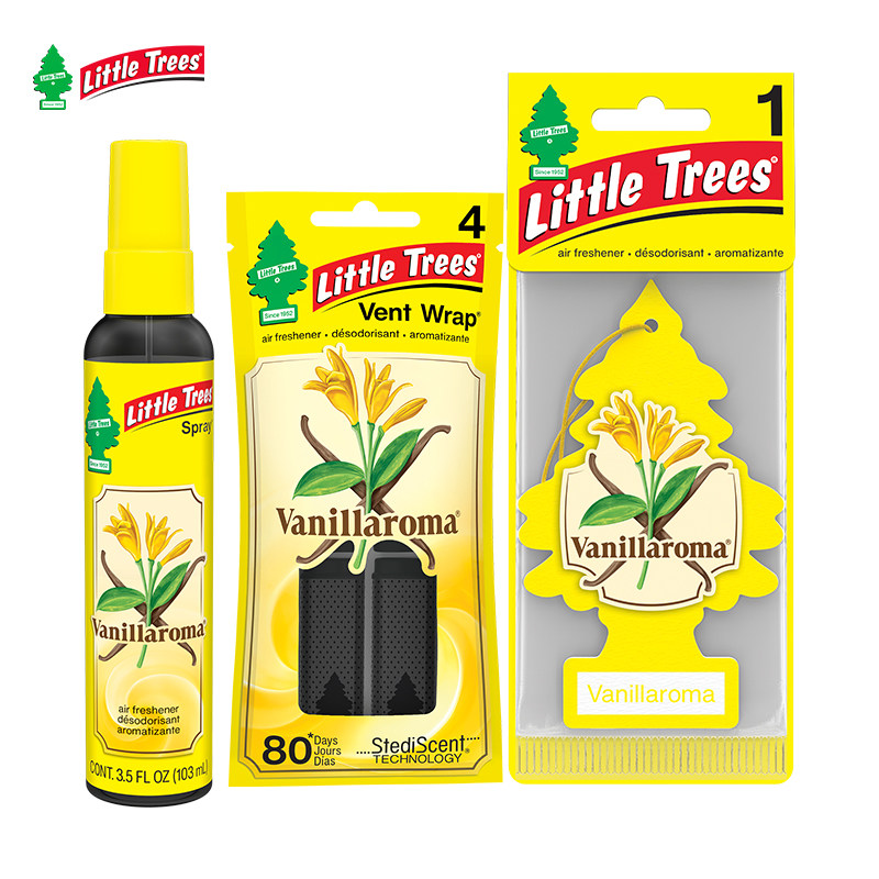 美国小树香片车载香薰车用空调出风口香氛夹汽车香水补充液香草味