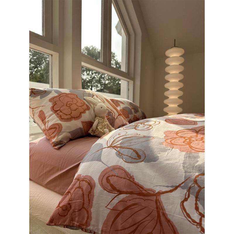 美式田园风涂鸦花全棉床上四件套1.5m1.8米少女心被套床单三件套,床上用品,床品套件/四件套/多件套,淘宝优惠券,粉丝福利购,淘宝优惠卷