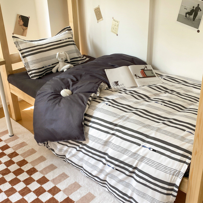 学生宿舍床单人六件一整套全套被褥三件套床上用品套装被子四件套
