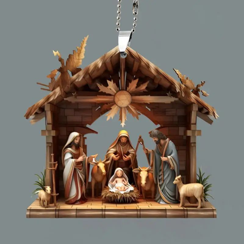 Nativity Scene Ornaments the Birth of Decor Christmas Tree N