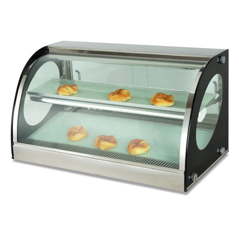 富祺商用恒温弧形台式保温展示柜 展示柜恒温加热 玻璃保温展示柜