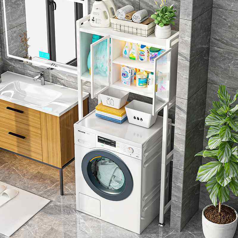 洗衣机置物架翻盖上开滚轮落地上方收纳架厕所卫生间多层储物柜,收纳整理,洗衣机底座,淘宝优惠券,粉丝福利购,淘宝优惠卷