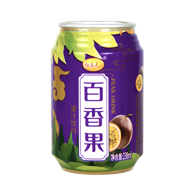 新货云南特产饮料350ml玻璃手把杯百香果汁10瓶/箱