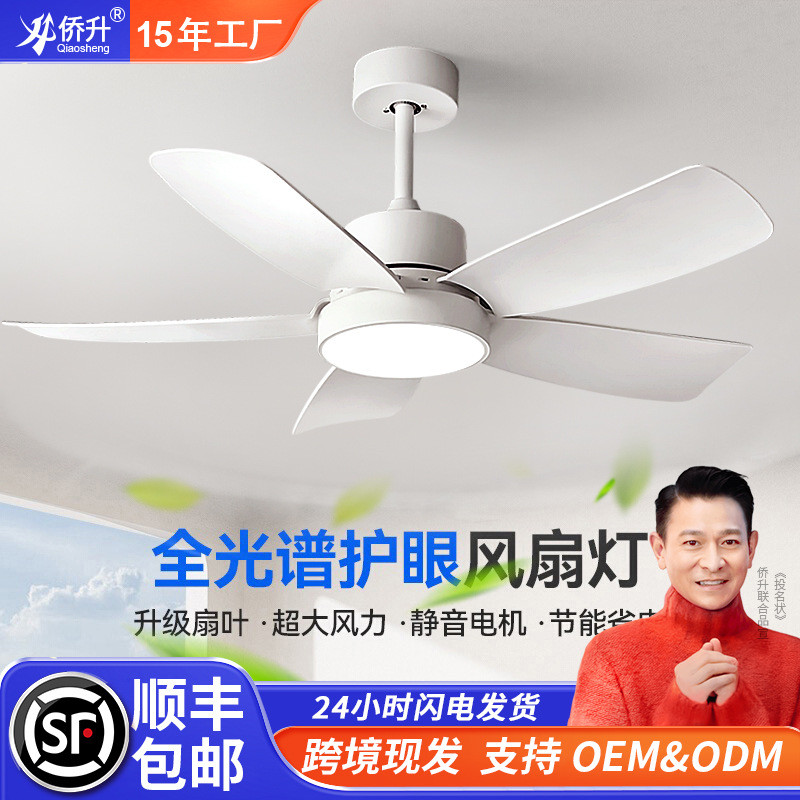 吸顶风扇灯客厅灯餐厅灯卧室灯带电扇一体灯现代简约中山吊扇灯具