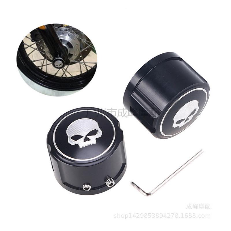 哈雷适合前轴装饰盖 Harley XL883 XL1200 X48 改装鬼脸前轮轴盖