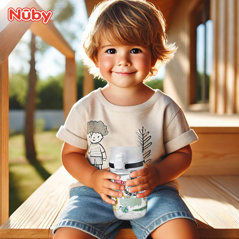 Nuby努比儿童直饮水杯外出便携运动水壶大肚水杯宝宝水杯300ml