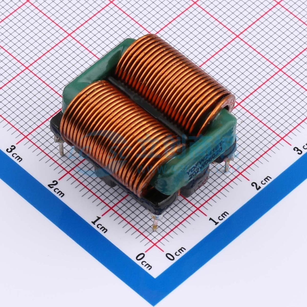 共模滤波器 YDFW2418T-202W06020 插件,25x26.5mm 2mH@1kHz 50m&Omega;