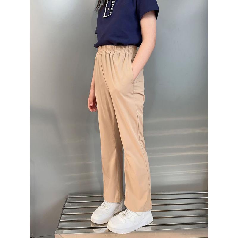 春夏款面膜裤上新中大童学院风弹力速干防晒凉感女童微喇休闲长裤