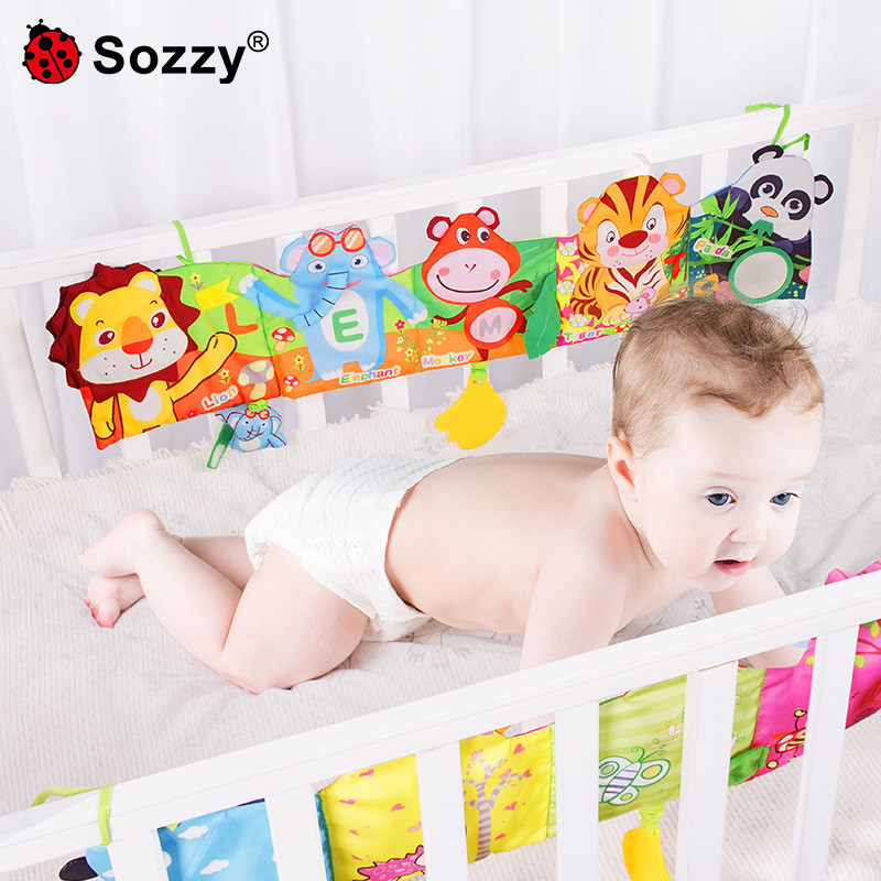 Sozzy新生儿0-3岁宝宝婴儿床挂件床围布书早教布书婴儿玩具布书