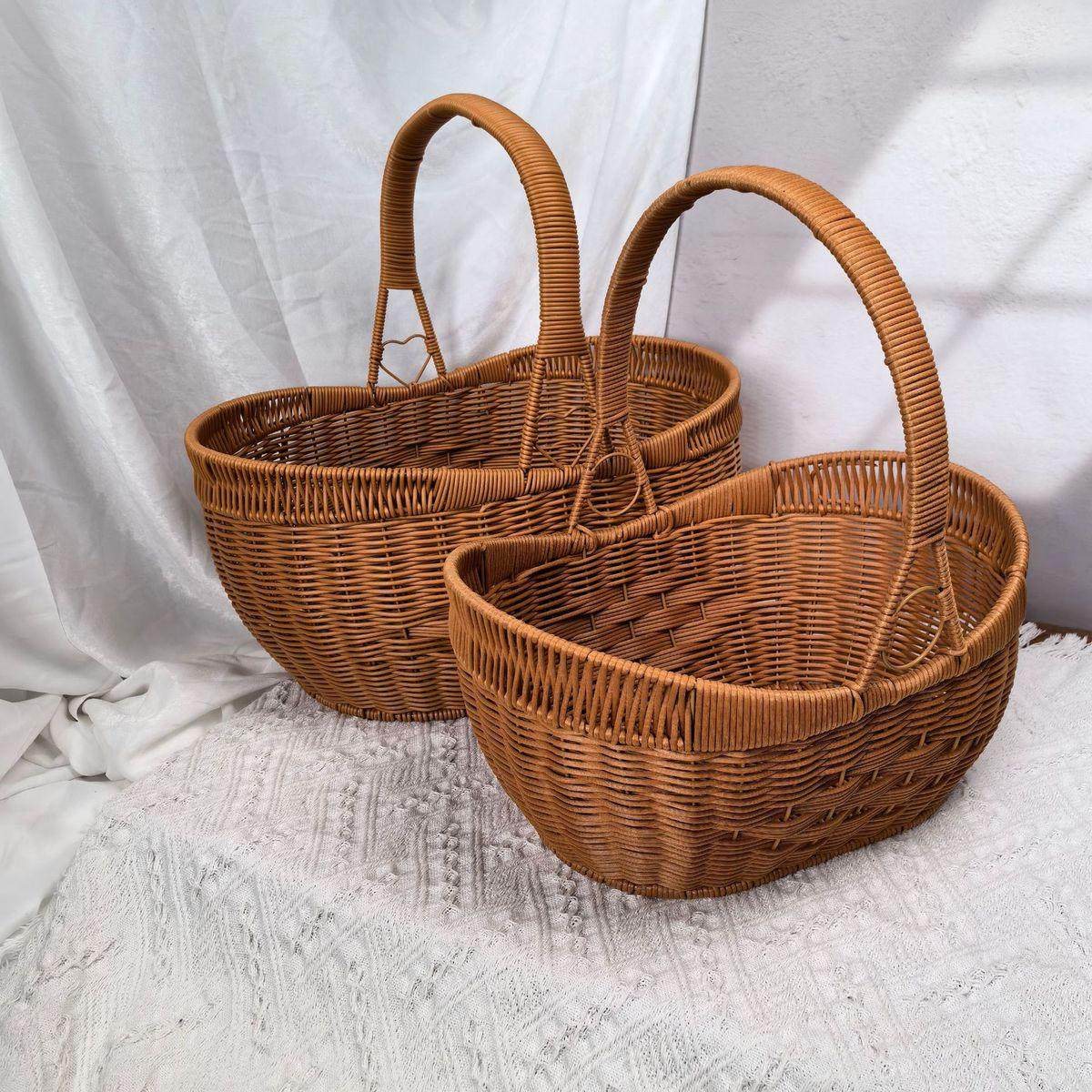 元宝提篮手提花篮编织铁架加固提篮菜篮子水果礼篮果篮提篮,收纳整理,橱柜收纳筐,淘宝优惠券,粉丝福利购,淘宝优惠卷