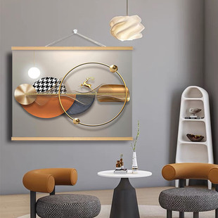 电表箱装饰画免打孔现代简约遮挡箱客厅开关电表盒配电箱布艺挂画