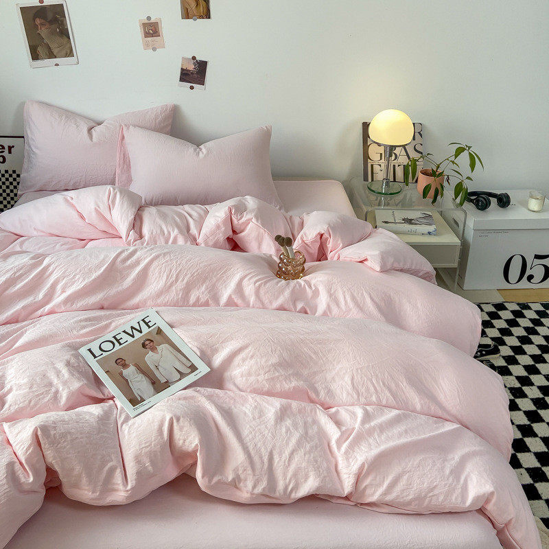 日式水洗棉双拼四件套北欧简约三件套学生宿舍床笠款批发双人床单,床上用品,床品套件/四件套/多件套,淘宝优惠券,粉丝福利购,淘宝优惠卷