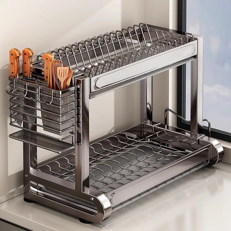304不锈钢碗碟收纳架沥水架厨房置物架餐具放碗盘碗筷碗架多功能,厨房/烹饪用具,碗架,淘宝优惠券,粉丝福利购,淘宝优惠卷