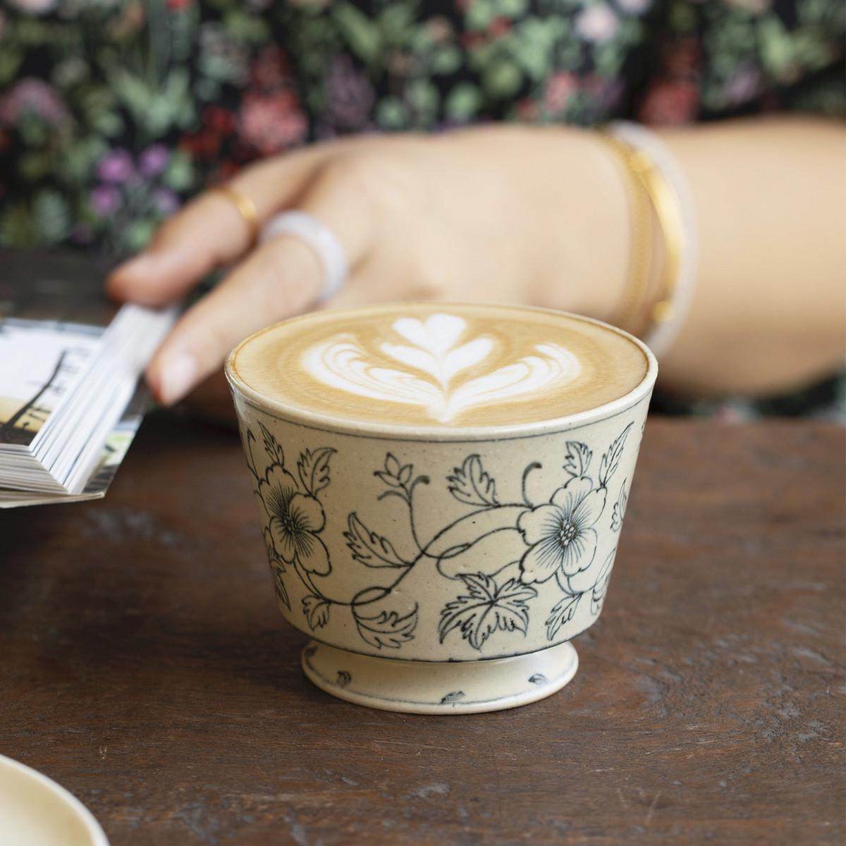 曼叙咖啡杯高级感轻奢高颜值景德镇陶瓷手绘青花下午茶杯子礼盒装