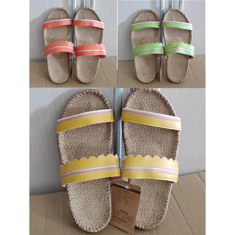 硕牌亚麻拖鞋 金硕夏季男女室内情侣居家防滑吸汗凉拖