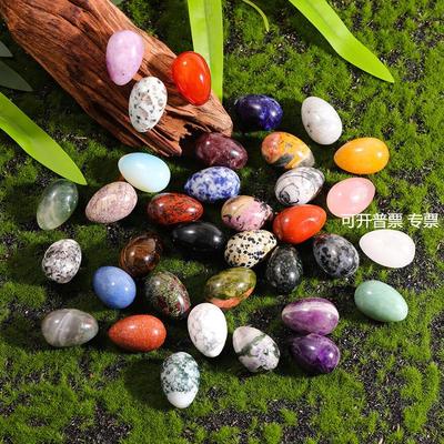 天然水晶30mmx20mm小鸡蛋摆件玉石打磨鸟蛋家居装饰复活