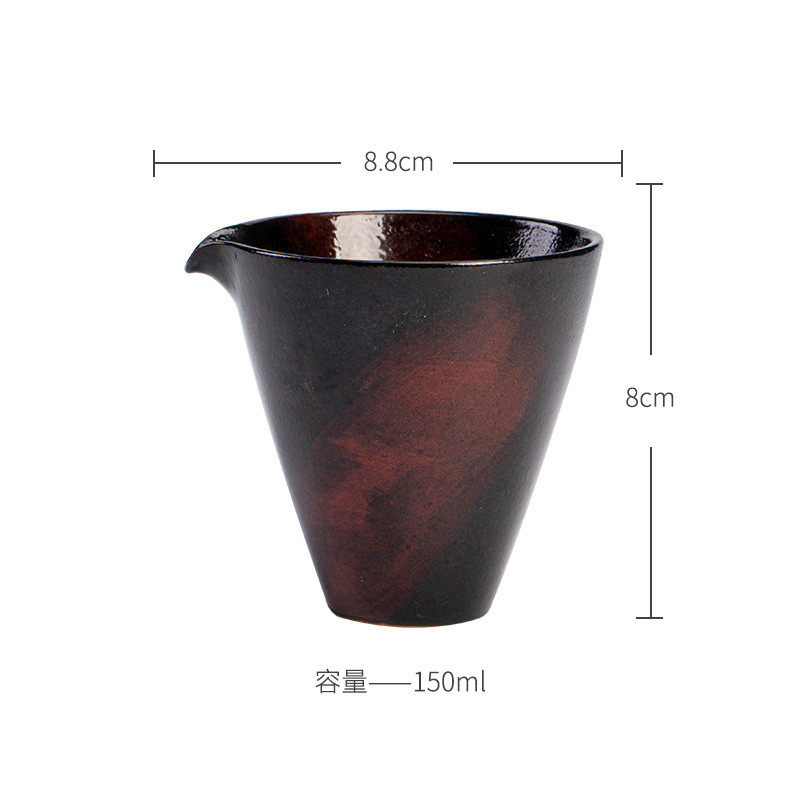 弥言日式风寂诧公道杯手工粗陶家用分茶器一抹红均杯匀杯茶道配件