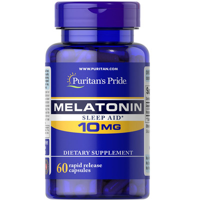 美国进口褪黑素10mg*60粒睡眠放松PuritansPrid普丽普莱19491