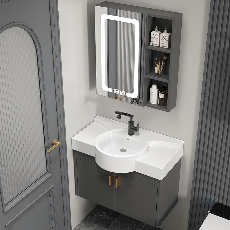 蜂窝铝板浴室柜组合小户型极窄洗脸盆窄边大肚盆洗手洗漱台阳台柜