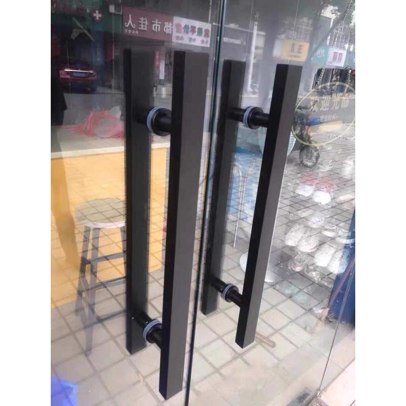 玻璃门拉手不锈钢方管无指纹玫瑰黑钛金色有框无框推拉大木门把手
