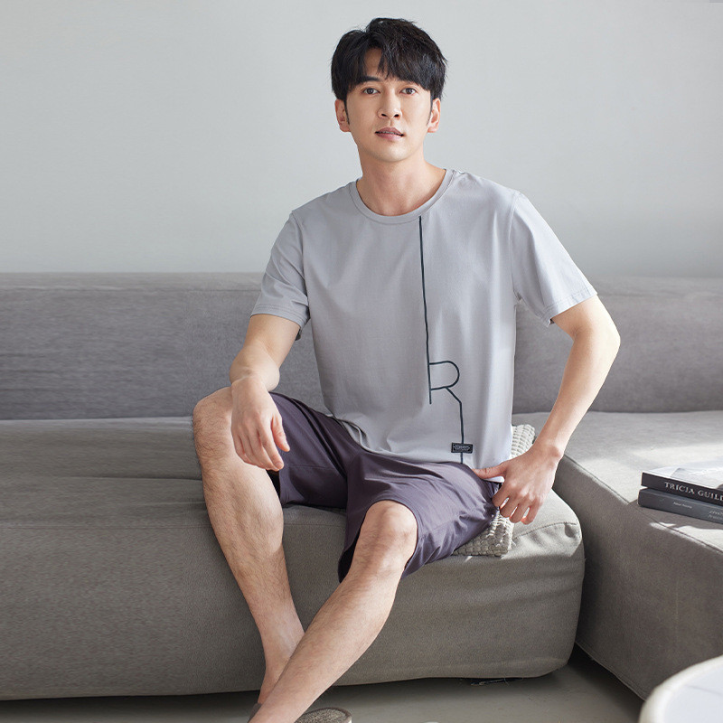 凉感睡衣男士夏季莫代尔棉绸短袖短裤家居服男款夏天薄款休闲套装