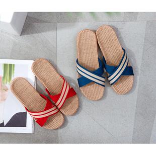 高级感拖鞋女夏外穿2025新款防滑防臭季亚麻男士居家居室内软底静